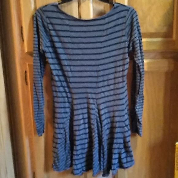 PXB Sz S Gray+Black Striped High-Low Shirt - Picture 3 of 3